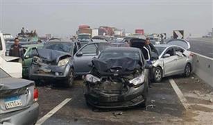 الحالة المرورية: إصابة ٨ أشخاص فى تصادم ٣سيارات بطريق مصر الإسكندرية الصحراوى. 